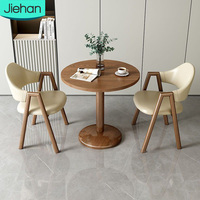 Nouvelle collection de meubles de salon, prix bas, table ronde en noyer simple et durable, ensemble de chaises en bois pour la maison, café