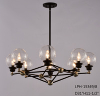Lustre vintage moderne OEM ODM avec abat-jour en acier noir pour ampoule E26 Edison, idéal pour le salon