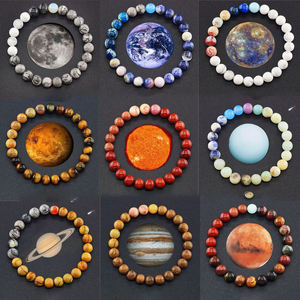 Bracelets perlés en pierre de couleur naturelle de huit planètes à la mode pour hommes et femmes cadeau d'anniversaire en forme d'étoile à la mode - Product Image 2