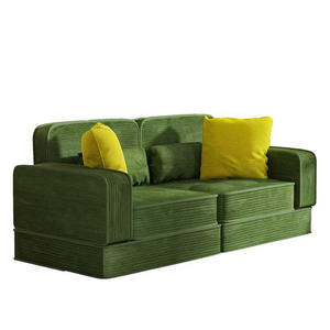 Juego de Sofá Cama de Compresión al Vacío Verde, Venta al por Mayor de Fábrica, Tela Esquinera, Relleno de Esponja, Sin Estructura - Product Image 4