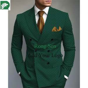 Trajes elegantes hechos <span class=keywords><strong>para</strong></span> hombre, traje ajustado a rayas con doble botonadura, vestido de novia de gran tamaño, traje de <span class=keywords><strong>caballero</strong></span> masculino (<span class=keywords><strong>solo</strong></span> chaqueta) - Product Image 6