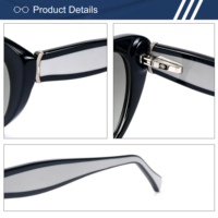 Lunettes de soleil œil de chat en acétate personnalisées avec logo, protection UV400, verres TAC, accent doré, style vintage, pour femmes, vente en gros