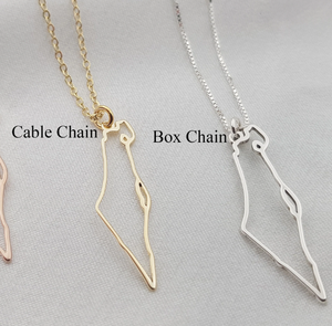 สร้อยคอโครงร่างแผนที่อิสราเอลอิสราเอลพร้อมสร้อยคออิสราเอล - Product Image 3