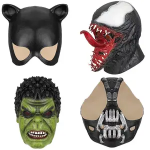 Cadılar bayramı maskesi lateks golf sopası kılıfı bileşik 4 Venom Hulk Hulk Catwoman Bane Cosplay maske