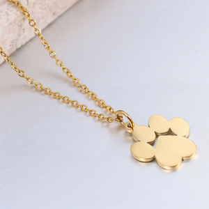 <span class=keywords><strong>Collar</strong></span> con Colgante de Huella de Pata de Mascota de Acero Inoxidable, Diseño Sencillo, Joyería de 18K para Mujer, Venta al por Mayor, Económico y Sin Deslustre - Product Image 5