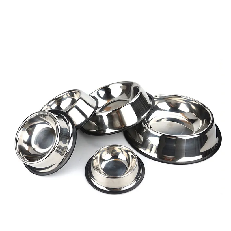 Customizable Extra Large Weighted Portable Travel Metal Stainless Steel Non Slip Travel Pet Cat Dog Bowl