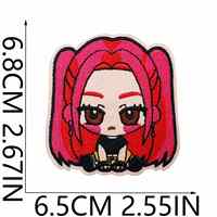 En gros, patchs brodés de personnages animés K-pop, patchs brodés de luxe motif fille mignonne, patch thermocollant motif chat pour vêtements et chapeaux