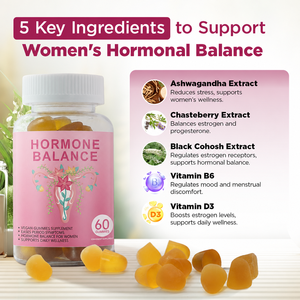 Gummies véganes sans sucre Chinaherbs à marque privée pour l'équilibre hormonal féminin, suppléments menstruels et ménopause - Product Image 4