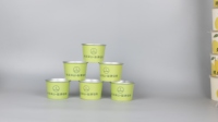 Vente en gros de gobelets à soupe en papier doublés de papier aluminium imprimés sur mesure, épaissis, jetables, pour soupes aux herbes, avec couvercle