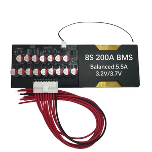 บอร์ด BMS LiFePO4 สำหรับงานหนัก 25.6V 8S 200A พร้อมโมดูลบาลานซ์แบบแอคทีฟ 5A ป้องกันการชาร์จเกิน การคายประจุเกิน และการลัดวงจร - Product Image 1