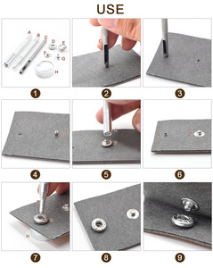 (50 Bộ + Công cụ) Nút chụp 10/12 5 mm Phụ Kiện Nút kim loại quần jean nút trang trí Snaps đinh tán da - Product Image 6