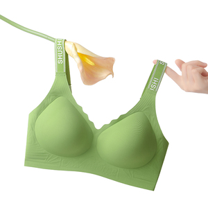 Áo ngực không dây thoáng khí với dây đeo <span class=keywords><strong>h</strong></span>ọa tiết chữ cái và cúp cố định, áo ngực liền mạch thoải mái cỡ lớn - Product Image 5