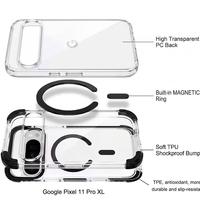 Funda Transparente Anti-Caídas Magnética de Acrílico 3 en 1 con Moldeo por Inyección para Google Pixel 11/11 Pro/11 Pro XL