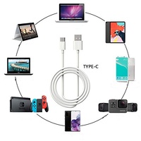 Charge rapide USB a vers câble de type C chargeur de téléphone durable sans enchevêtrement câble de données boîte d'emballage avec connecteur réversible pour téléphone