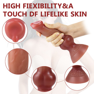 Kikuchi Dildo en silicone liquide double couche en forme de pénis de chien, doux, étanche, jouet sexuel pour adultes en TPE, accessoires pratiques - Product Image 2