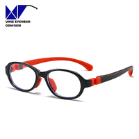 Monture de prescription ovale personnalisée OEM TPEE&TR90, anti-lumière bleue, pour enfants et adolescents, taille 48-16-125, fabricant professionnel