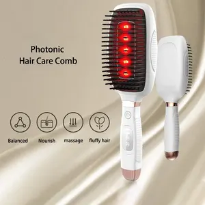 Schlussverkauf Anti-Haarausfall-Massagetherapie Infrarot-Rotlicht Vibration Haarmassagebürste für wachsendes Haar