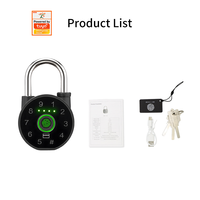Cadenas intelligent en alliage d'aluminium avec empreinte digitale, carte-clé, Bluetooth et application, adapté aux portes en bois, garages et casiers