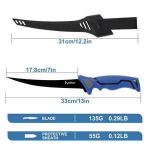 7 इंच अल्ट्रा तेज फिल्टर चाकू 5Cr14 स्टेनलेस स्टील विरोधी जंग कोटिंग मछली पकड़ने चाकू - Product Image 3