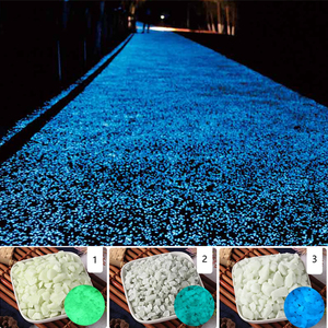Luminoso blu ciottoli <span class=keywords><strong>giardino</strong></span> passerella Patio esterno incandescente pietra naturale ciottolo rotondo materiale pietra artificiale - Product Image 1