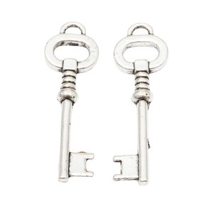 Breloque Clé Squelette en Alliage <span class=keywords><strong>de</strong></span> Zinc avec Anneau Supérieur Unique pour Marque-pages Steampunk - Product Image 3