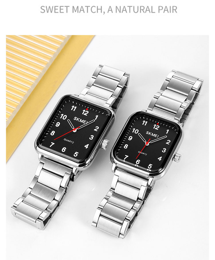 2022 Новые поступления Skmei 1954 роскошные квадратные парные унисекс reloj hombre femme time Мужские наручные кварцевые часы