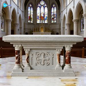 <span class=keywords><strong>Table</strong></span> d'autel en marbre naturel pour église catholique, utilisation en extérieur, design européen, durable - Product Image 1