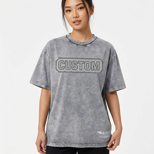 เสื้อยืดฟลายฟิตทรงโอเวอร์ไซส์ แขนเสื้อแบบแร็กแลน ปักโลโก้ด้านหน้า ผ้าคอตตอนเจอร์ซีย์ถักเนื้อหนัก 250 กรัม ซักแบบวินเทจ คอกลม สไตล์ลำลองสำหรับผู้ชาย - Product Image 5