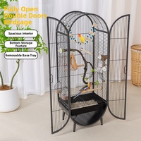 Grande Cage à Oiseaux en Métal Écologique Style Villa pour Perroquets, Nymphées, Agapornis, Pinsons – Usage Intérieur/Extérieur
