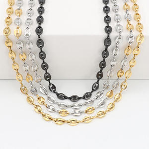 Chaîne en acier inoxydable plaqué <span class=keywords><strong>or</strong></span> <span class=keywords><strong>18</strong></span> <span class=keywords><strong>carats</strong></span> 2026, motif grain <span class=keywords><strong>de</strong></span> café, 6MM 8MM 9MM, Bijoux <span class=keywords><strong>de</strong></span> mode pour hommes et femmes, Vente en gros - Product Image 5