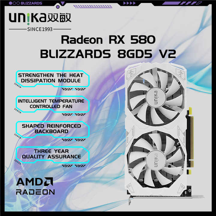 UNIKA RX 580 BLIZZARDS 8GD5 V2 - AMD Radeon Graphics Card