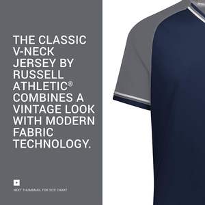 เสื้อกีฬาเบสบอลคอวีคลาสสิกของผู้ชายกีฬาออกแบบได้ตามต้องการสไตล์วินเทจ Dri-Power ความชื้น-wicking ซอฟต์บอลสวมทอร์โตชื่อทีม - Product Image 2