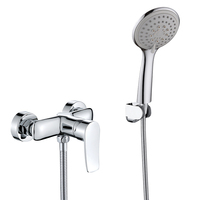 Robinet de douche mural moderne en laiton à poignée unique, chaud/froid, avec douchette à main, pour appartement et hôtel, usage extérieur - Prix de gros