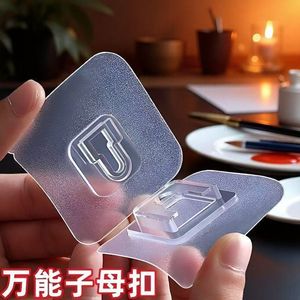 Snap On Clips Universal Fasteners Waterproof Adhesive Hooks Transparent Wall Stickers No Drill Traceless 1 Set Single Hook - Product Image 4