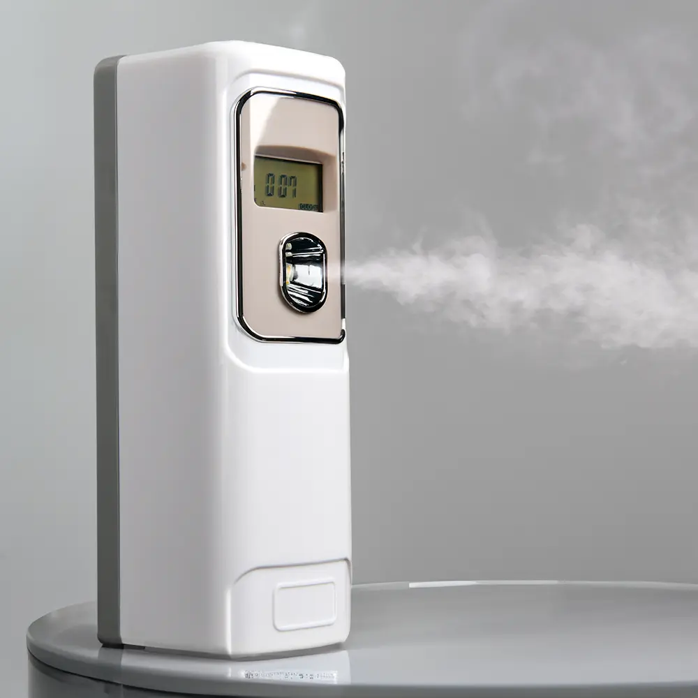 Dispenser automatico di Aerosol Spray per wc con profumo lcd dispenser di deodorante per ambienti a parete a batteria