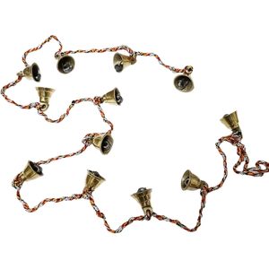 PARIJAT HANDICRAFT Cuerda decorativa de latón de Metal Vintage Estilo indio campanas pequeñas Acentos colgantes de pared de comercio justo - Product Image 2