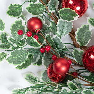 ホリーベリーLVS人工キャンドルリング人気クリスマス屋外パーティーデコレーション花輪と花輪 - Product Image 6