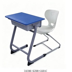Adjustable Height School Desk And <b>Chair</b> With Blue Top And Metal Frame For Child Use Model 34396-KZ08 - Product Image 2