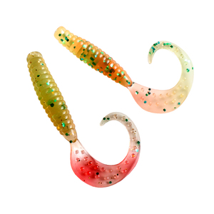 Fishing tackle lure soft worm rolled fish tail mini soft lure