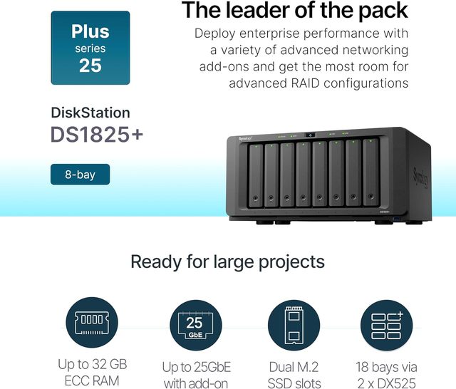 Original Brand New DS1825+ Standard Six-disk Storage Server for Enterprise NAS Network in Stock