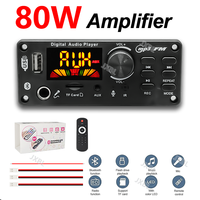 Placa Decodificadora MP3 con Amplificador de 80W (2*40W) para CC 8V-24V, Reproductor MP3 con Módulo USB V5.0, Radio FM, AUX, Grabación y Altavoz de Plástico