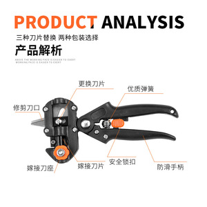 ZHCY Grafting Scissors Stainless Steel 10-20 Mm Anvil Pruner For Fruit Trees Garden Pruning Tool - Product Image 4