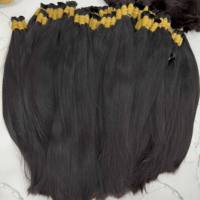 Cheveux indiens vierges bruts en vrac, tresses bohèmes, boucles françaises sans nœuds, fournitures de tressage, double trame, noir naturel, 100g