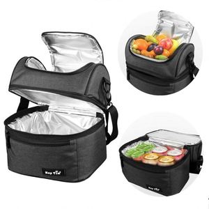 Insulated Lunch Bag Large Cooler Tote Bag Double Deck Cooler for Office School Picnic for Adult Men Women - Product Image 2