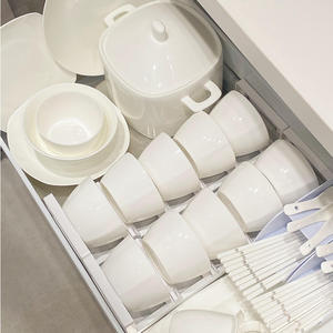 Plato blanco puro minimalista, vajilla de cerámica con esmalte casero, plato de pescado con fideos de arroz, plato de cena, venta al por mayor opcional - Product Image 1