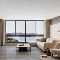 Ventana Corredera de Aleación de Aluminio Personalizada, Doble Vidrio, Visión Amplia, Resistente al Viento, Aislamiento Acústico, Conservación del Calor, para Dormitorio de Hotel