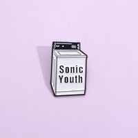 Groothandel Metal Muziek Pins Souvenir Sonic Youth Rockband Broche Geometrische Wasmachine Engelse Letter Broche Pin Badge