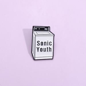 Broche de machine à laver de la série géométrique anglaise, badge simple, ruban blanc, ne peut pas être fixé, impression créative, sérigraphie - Product Image 2