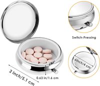 Mini boîte à pilules en métal à 3 compartiments en plastique ou métal petite boîte de couleur or étui à pilules rond avec fonction de stockage de pilules