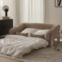 Canapé-lit double pliable en tissu bouclé, style minimaliste moderne, personnalisable, meubles de salon, parfait pour les petits appartements